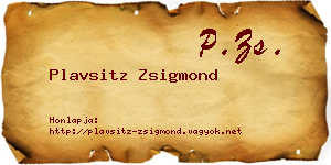 Plavsitz Zsigmond névjegykártya