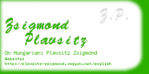 zsigmond plavsitz business card
